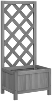 vidaXL Pflanzkübel mit Spalier Grau Massivholz Tanne 365474