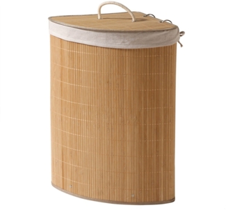 Calicosy Eck-Wäschekorb aus Bambus - H60 cm - Helles Holz