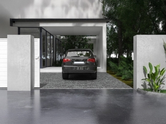 Vente-unique - Gartentor Schiebetor mit Torantrieb - 374 x 180 cm - Aluminium - Weiß - NAZARIO