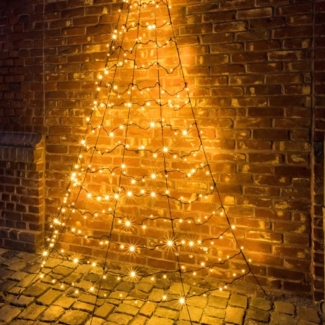 FHS LED-Weihnachtsbaum Galaxy halbrund 400 cm 320 warmweiße LED, zur Wandbefestigung