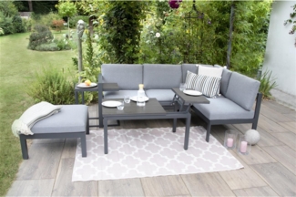 Porto Gartenlounge Set, Aluminium, grau, für 5 Personen