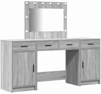 vidaXL Schminktisch mit Tür 3 pcs Grau 40 x 41 x 75 cm Holzwerkstoff 3334250
