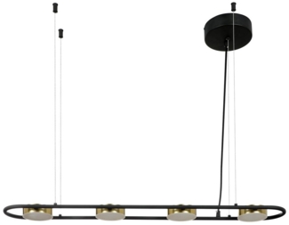 Vente-unique - LED-Deckenleuchte aus Metall & Aluminium - 4 Spots - L. 85 cm - Schwarz & Goldfarben - GRIMBSY
