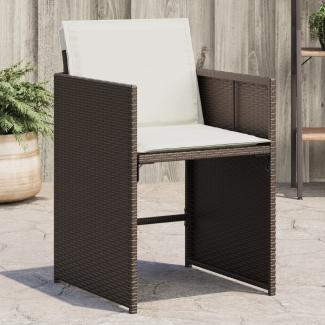 vidaXL Gartenstühle mit Kissen 4 Stk. Braun Poly Rattan 4007458