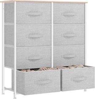 YITAHOME Kommode mit 8 Schubladen aus Stoff Hellgrau - Schlafzimmer Aufbewahrung