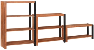 vidaXL Bücherregal 3 pcs Braun 80 x 30 x 110 cm Massivholz Akazie 3321523