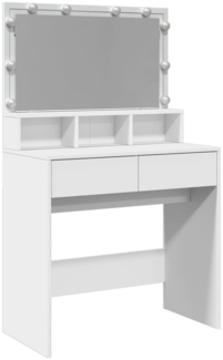 vidaXL Schminktisch mit LED-Beleuchtung Weiß 80x41x134,5 cm 848185