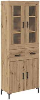 vidaXL Highboard 2 pcs Artisan-Eiche 69,5 x 34 x 180 cm Holzwerkstoff 3415951