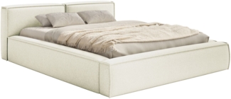 Selsey 'Tilves Slim'Polsterbett 160x200 mit Bettkasten und Lattenrost, Chenille, creme
