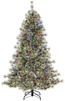 COSTWAY Künstlicher Weihnachtsbaum, 180 cm, 598 Spitzen, 350 LEDs, Grün