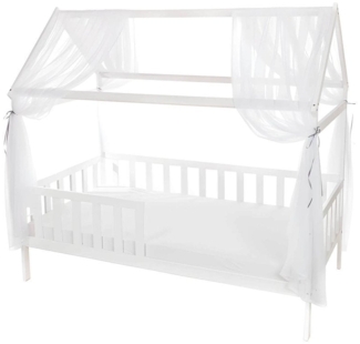 Hausbett 160x80 cm Weiß mit zarte Chiffon Moderne Design