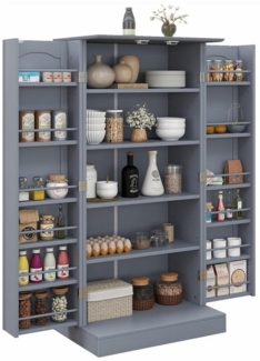 KOMFOTTEU Vorratsschrank Küchenschrank mit Türen,verstellbaren Regalen & Metallgriffen
