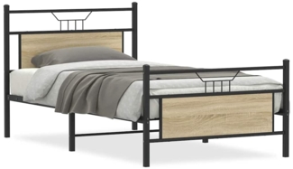 vidaXL Bettgestell ohne Matratze Sonoma-Eiche 100x190 cm Holzwerkstoff 4106804