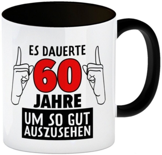 speecheese Tasse Witziger Kaffeebecher Schwarz für den 60. Geburtstag mit Motiv: Gutes