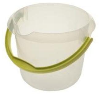 keeeper Putzeimer "mika", rund, 5 Liter, transparent ergonomisch geformter Henkel, integrierte Mess-Skala, mit Ausguss, Griffmulden am Boden, Material: PP, Maße: (B)240 x (T)240 x (H)200 mm (neu: 1170500100000 / alt: 11705001000NN)