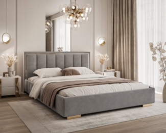 Lookway Polsterbett AURELIA mit Bettkasten und Metallgestell 160x200 – Jasmine 90, ohne Matratze