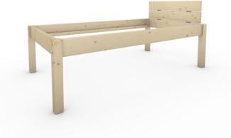 Pfostenbett Massivholzbett (Fichte) "Daybett" 100 x 190 cm 58 cm Holzbett 300kg