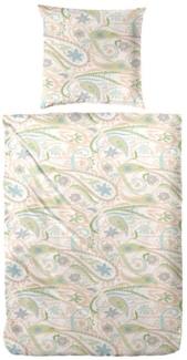 Primera Mako-Satin Bettwäsche 135x200 Paisley grün blau beige 243236-72