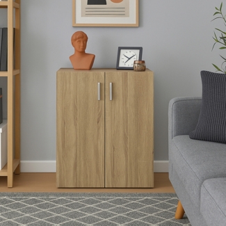 HTI-Living Kommode Kommode mit 2 Regalfächern Nina Sonoma (Stück, 1 St, 1 Kommode), Anrichte Sideboard Schrank