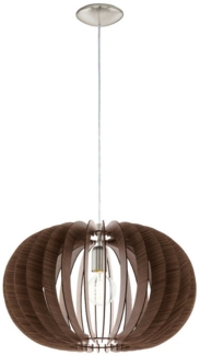 Eglo 95025 Hängeleuchte STELLATO in Holzlamellenoptik dunkelbraun Ø 50cm