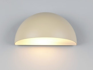 Halbrunde LED Downlight Außenwandleuchte Beige, Breite 27cm