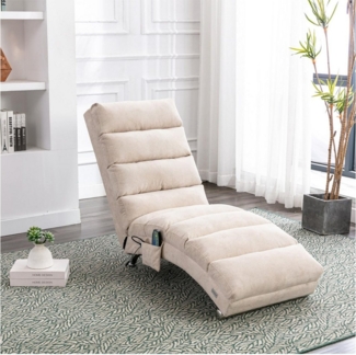 LVHOM Relaxsessel Sackleinen Massage-Liege INDOOR PREMIUM (Ergonomische Fernbedienungs-Steuerung, 5 Massageprogramme, Schwerlastfähig bis 250 kg), Elektrische Entspannung mit skandinavischem Flair