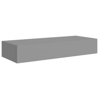 vidaXL Wandregal mit Schublade Grau 60x23,5x10 cm MDF 330259