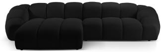 Micadoni Ecksofa Diana 4-Sitzer Links 3D-Stoff Schwarz