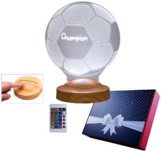 Geschenkelampe LED Nachttischlampe Fußball 3D Nachtlicht Geburtstagsgeschenk für Fussball Fans, Leuchte 7 Farben fest integriert, Geschenk für Jungen, Fußballspieler