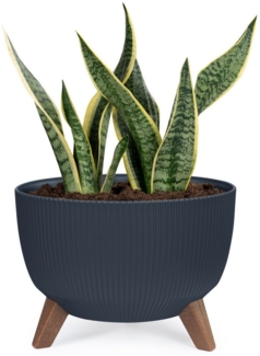 KONZEPT Blumentopf Pflanzenschale mit Füßen 33 cm, Pflanzkübel Groß Außen, Blumentopf Kunststoff, UV-Beständig, Wetterfest, Mit Wasserablauf