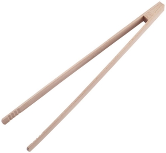 Thiru Grillzange 32 cm aus robustem Buchenholz mit Wellenprofil