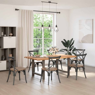 vidaXL Esstisch mit Baumkanten 180x100x74 cm Massivholz Eiche Rechteck 3304728