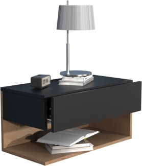 VCM Nachttisch Usal 918317 Schwarz / Honig-Eiche H. 30 x B. 60 x T. 32 cm