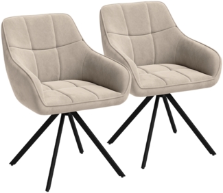 skølm 'Sköll' Esszimmerstühle, 2er Set, macchiato, gepolstert mit Samt-Bezug, höhenverstellbar & drehbar, Polsterstühle mit Armlehnen, bis 150 kg belastbar