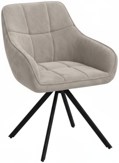 skølm 'Sköll' Esszimmerstühle, 2er Set, macchiato, gepolstert mit Samt-Bezug, höhenverstellbar & drehbar, Polsterstühle mit Armlehnen, bis 150 kg belastbar