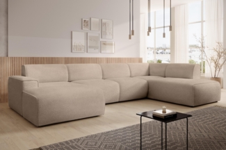 AX LIVING XXL Sofa U Form Didim Hellbraun 415cm breit modern & großzügig R