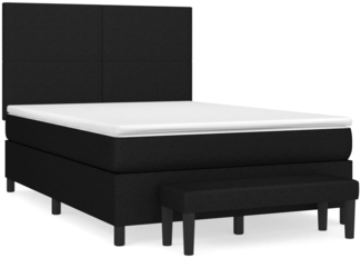 vidaXL Boxspringbett mit Matratze Schwarz 140x200 cm Stoff 3136439