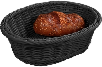 KESPER® Brotkorb Brot-Obstkorb, Vollkunststoff, schwarz, oval 19807, (1-tlg)