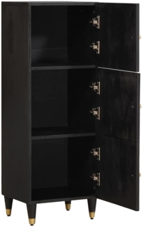 vidaXL Highboard mit Regal Schwarz 40 x 33 x 110 cm Massivholz Mango 4018837