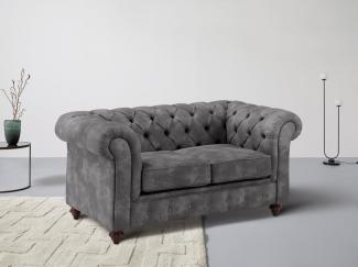 Home affaire Chesterfield-Sofa Chesterfield 2-Sitzer B/T/H: 150/89/74 cm, mit hochwertiger Knopfheftung, auch in Leder