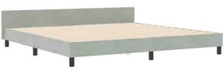 vidaXL Bettgestell mit Kopfteil Hellgrau 200 x 200 cm Samt 3344963