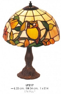 Casa Padrino Tischleuchte Tiffany Tischleuchte Ø 25 x H. 34 cm - Tiffany Hockerleuchte