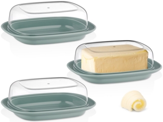 uandu home Butterdose mit Deckel Kunststoff, Butterbehälter, Butter dish, Butterdosen, (Butterschale mit Deckel, Butterdose spülmaschinenfest, Butterbox, Butter Box Dose)