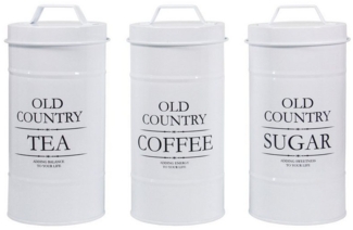 Neuetischkultur Vorratsdose Kaffee-, Tee- und Zuckervorratsdose 3er Set Retro, Eisen, (Set, 3-tlg, 3 Dosen mit Deckel), Metall Kaffeedose Teedose Zuckerdose