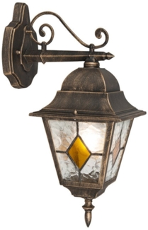 Qazqa Außen-Wandleuchte Antigua, ohne Leuchtmittel, E27, Bronze, Landhaus, Stahl, 1-flammig