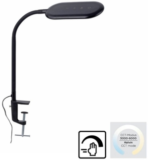 Leuchten Direkt CCT LED Klemmleuchte schwarz 68 x 10 cm dimmbar