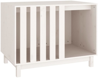 Hundehütte 90 x 60 x 67 cm Massivholz Kiefer, Weiß