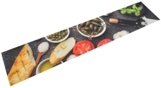 vidaXL Küchenteppich Waschbar Wein & Essen 60x300 cm Samt 136554