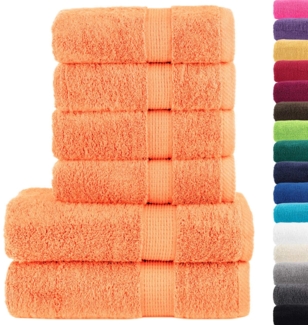 vidaXL 6 tlg. Premium-Handtuch-Set SOLUND Orange 600 g/m² 137563