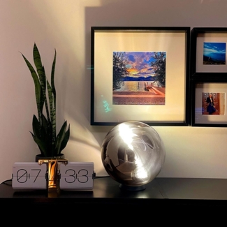 s.luce Progress Glaskugel Tischleuchte Rauch Ø 30cm